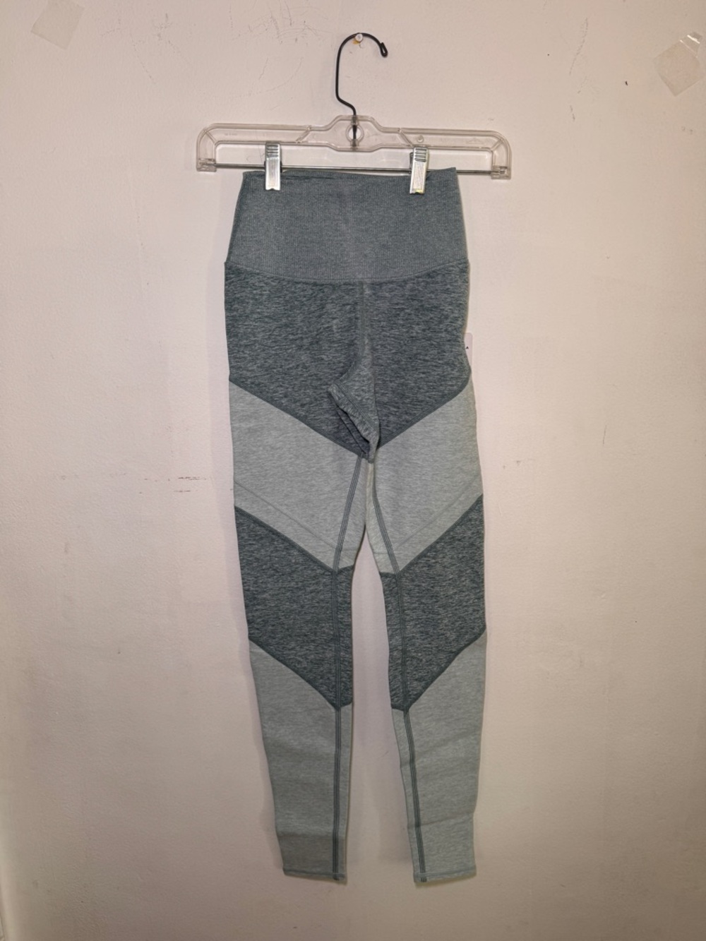 ALO Yoga Kids Two-Tone Grey Seamless Leggings - Dark & Light Grey